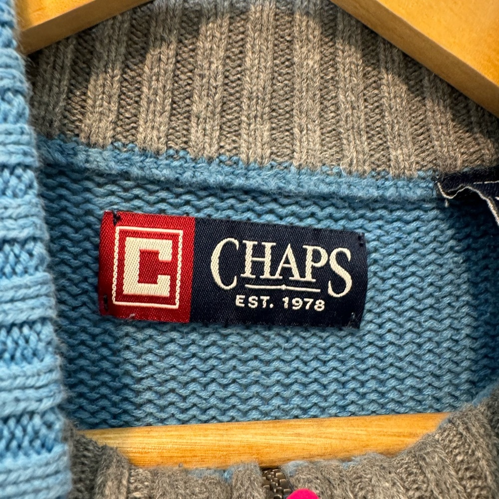 Chaps quarter zip up knitted sweater men’s XLT - Picture 3 of 5